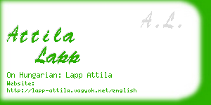 attila lapp business card